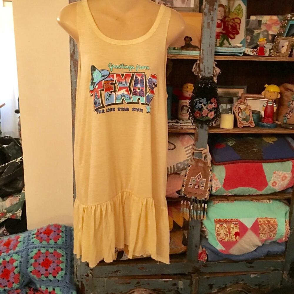 SOMEDAYS LOVIN GREETINGS FROM TEXAS TANK TOP DRESS xs